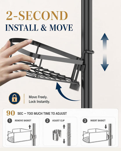 Rustproof Shower Corner Caddy, Bathroom Storage Organizer