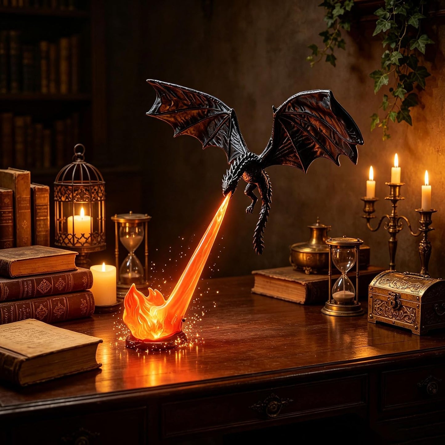 This Fire-Breathing Dragon Turns Any Bookshelf Into a Magical Fantasy World 🐉🔥