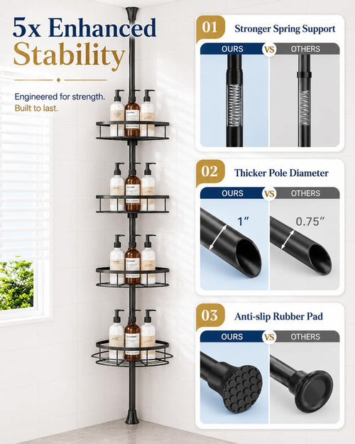 Rustproof Shower Corner Caddy, Bathroom Storage Organizer