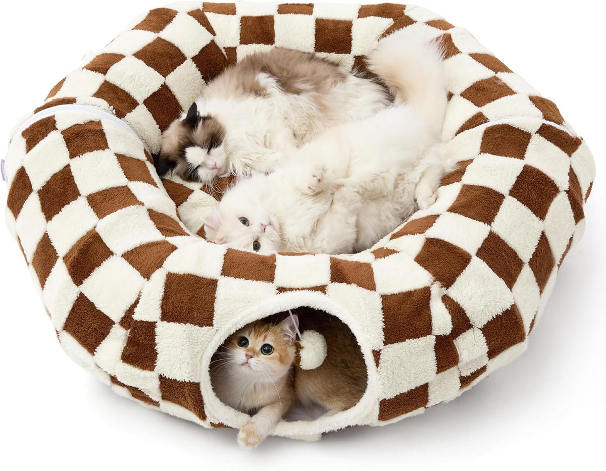 Lesure Donut Cute Jacquard Large Cat Tunnel Bed Kitten Toys for Dog Bunny