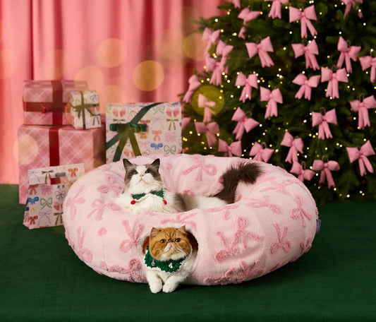Lesure Donut Cute Jacquard Large Cat Tunnel Bed Kitten Toys for Dog Bunny