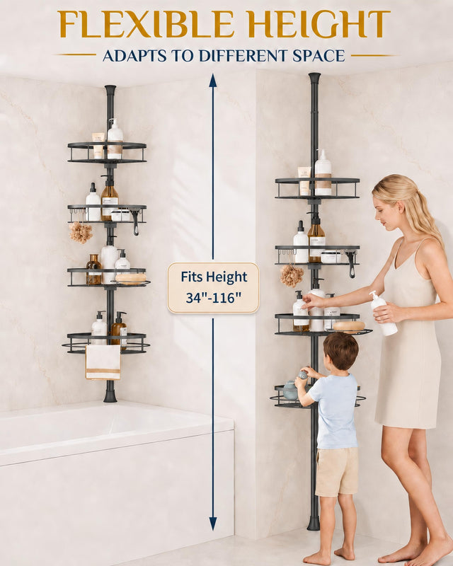 Rustproof Shower Corner Caddy, Bathroom Storage Organizer