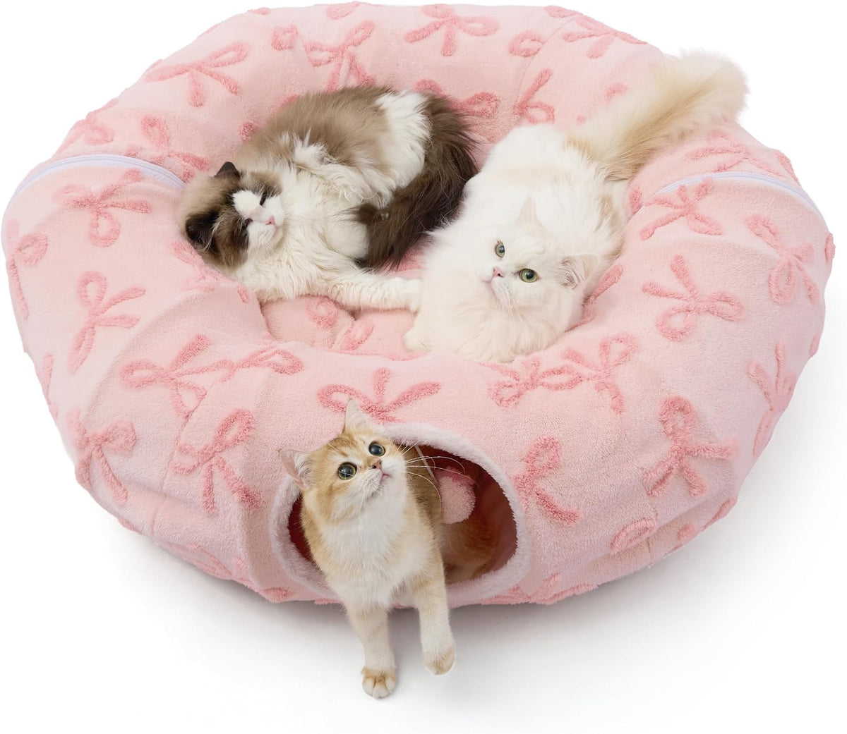 Lesure Donut Cute Jacquard Large Cat Tunnel Bed Kitten Toys for Dog Bunny