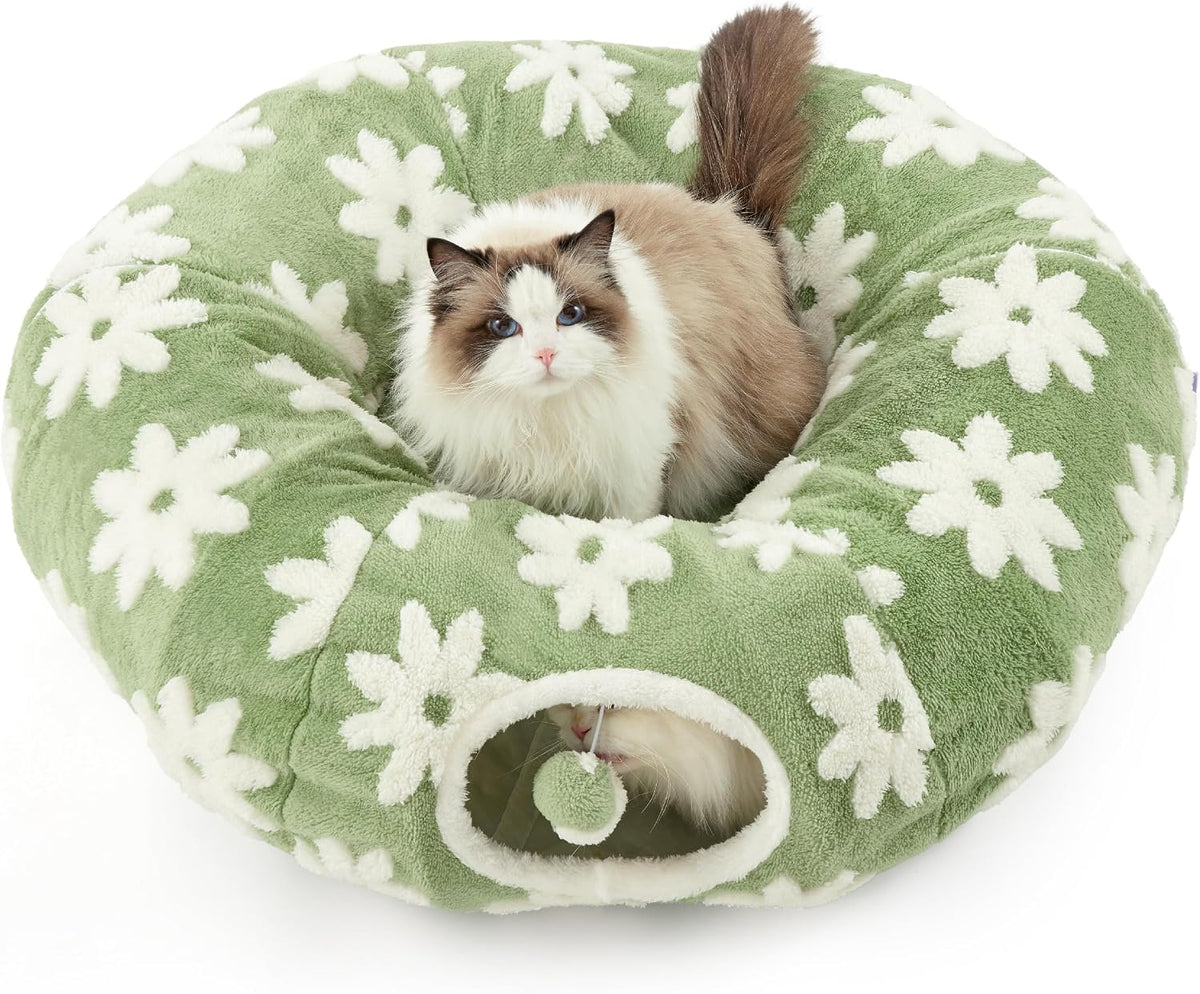 Lesure Donut Cute Jacquard Large Cat Tunnel Bed Kitten Toys for Dog Bunny