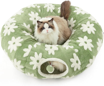 Lesure Donut Cute Jacquard Large Cat Tunnel Bed Kitten Toys for Dog Bunny