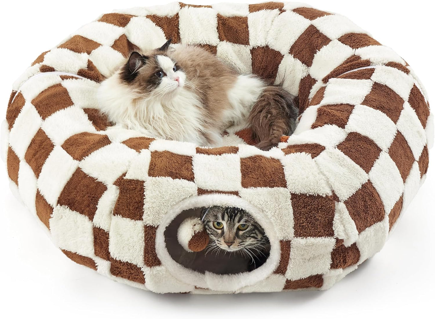 Lesure Donut Cute Jacquard Large Cat Tunnel Bed Kitten Toys for Dog Bunny