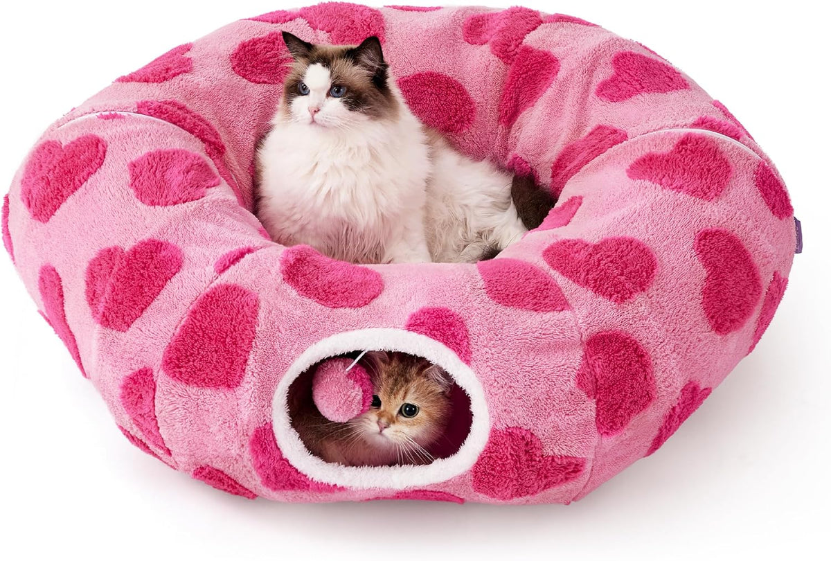 Lesure Donut Cute Jacquard Large Cat Tunnel Bed Kitten Toys for Dog Bunny