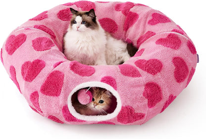 Lesure Donut Cute Jacquard Large Cat Tunnel Bed Kitten Toys for Dog Bunny